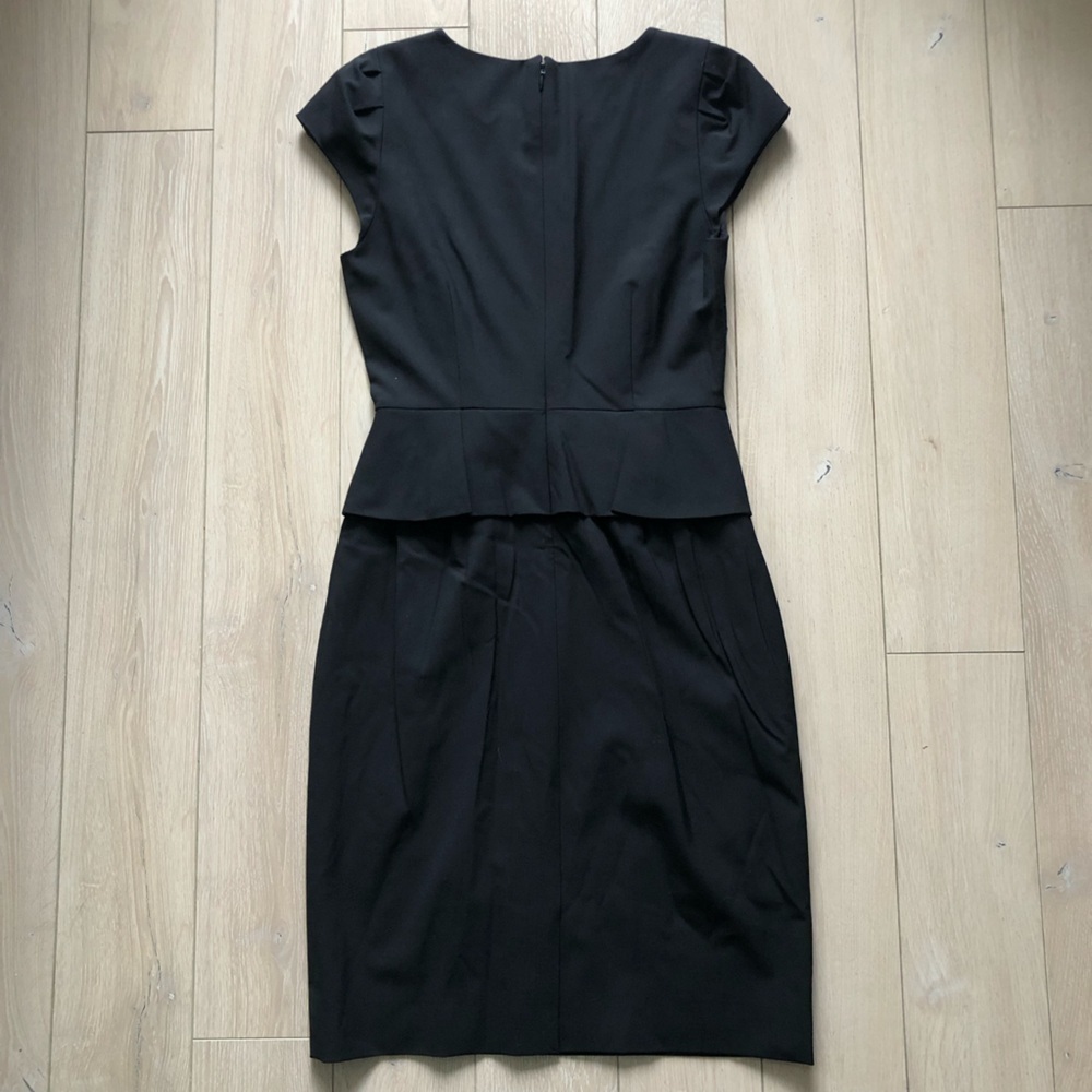 J. Crew Sheath Peplum Cap Sleeve Wool Blend Dress in Black Size 2 - Picture 10 of 11